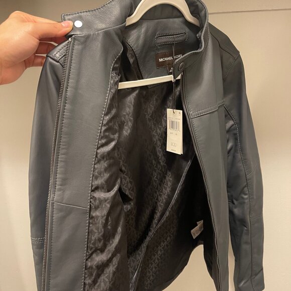 Michael Kors Leather Racer Jacket - Picture 6 of 7